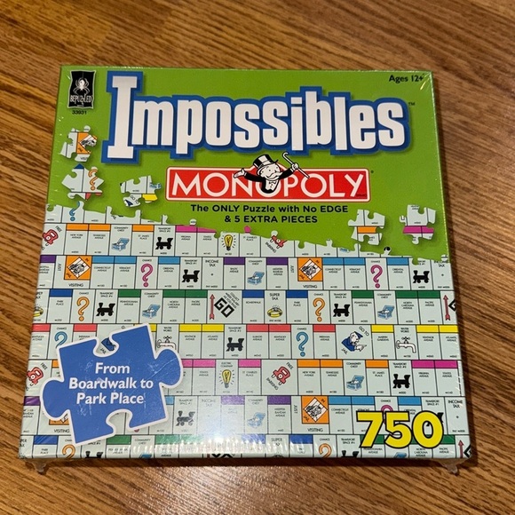 NWT Hasbro Bepuzzled University Games Impossibles Monopoly Puzzle 750pc Ages 12+ - Picture 2 of 14